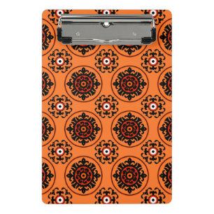 Orange Suzani Muster Mini Klemmbrett