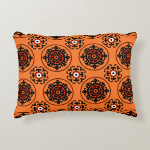 Orange Suzani Muster Zierkissen
