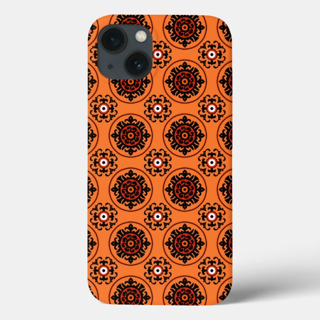 Orange Suzani Pattern Case-Mate iPhone Hülle (Rückseite)