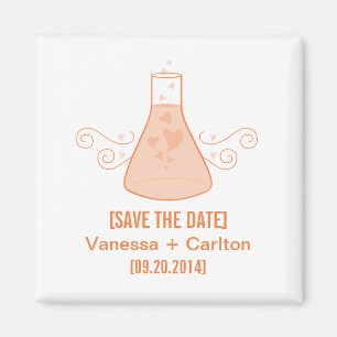 Orange Sweet Chemistry Save the Date Magnet