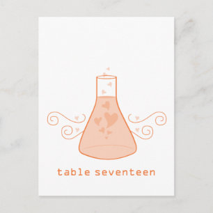 Orange Sweet Chemistry Tischnummer Postcard