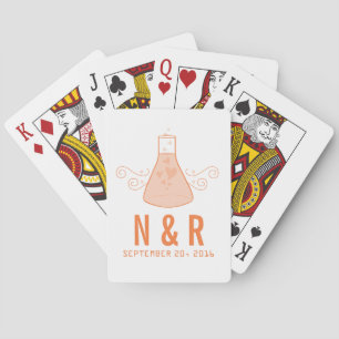 Orange Sweet Chemistry Wedding Cards Spielkarten