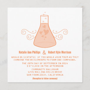 Orange Sweet Chemistry Wedite Invite Einladung