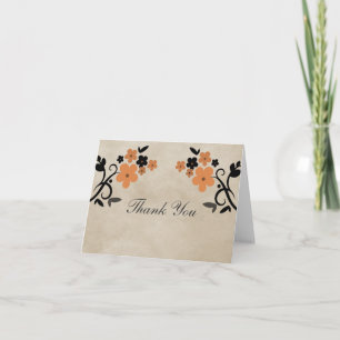 Orange Sweet Vintag Floral Dankeschön Karte
