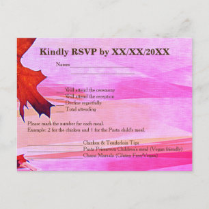 Orange Swirl Pink UAWG Menu Postkarte Herbst