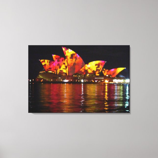 Orange-Sydney-Oper spiegelt Leinwanddruck (Vorderseite)