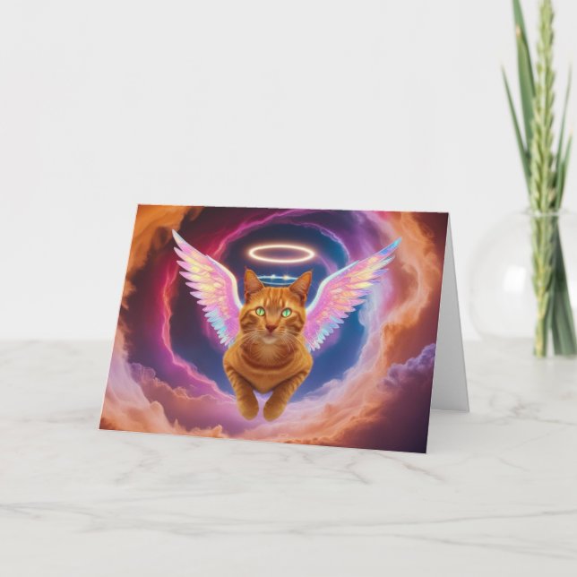 Orange Tabby Angel Karte (Vorderseite)