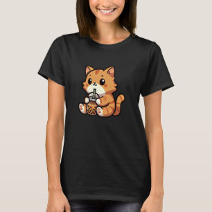 Orange Tabby Cat Bubble Tee Pet Funny Boba