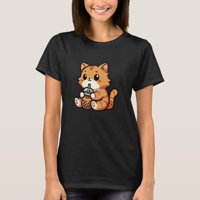 Orange Tabby Cat Bubble Tee Pet Funny Boba (Vorderseite)