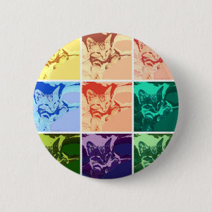 Orange Tabby Cat Button