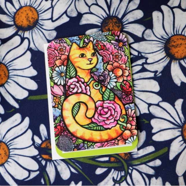 Orange Tabby Cat Flower Garden Einladung (Von Creator hochgeladen)