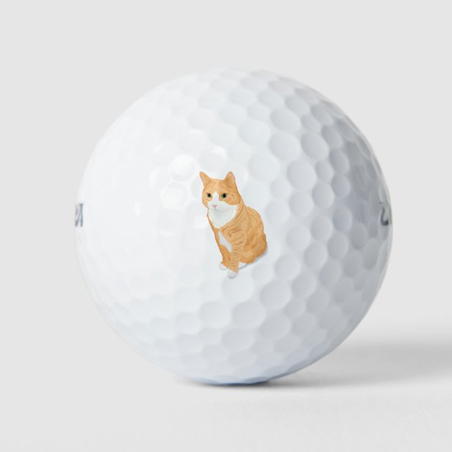Orange Tabby Cat Golfball (Vorderseite)