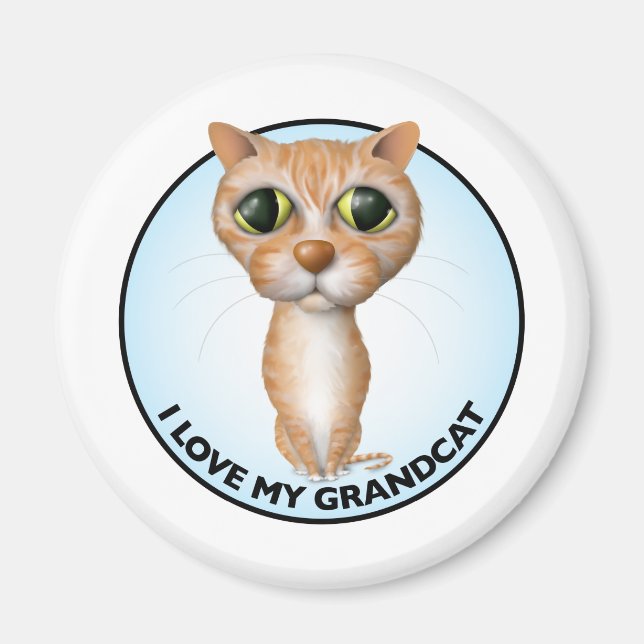 Orange Tabby Cat - I Liebe My Grandcat Magnet (Vorne)