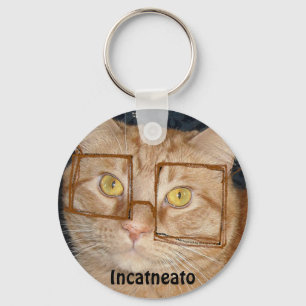 Orange Tabby Cat/Inkognito Spaß Schlüsselanhänger