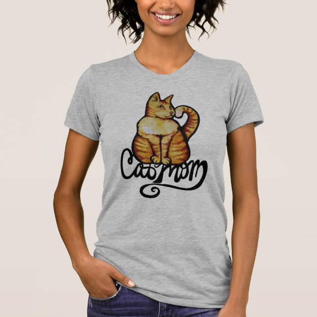 Orange Tabby Cat Mama Kitty Cat Artwork T-Shirt (Vorderseite)