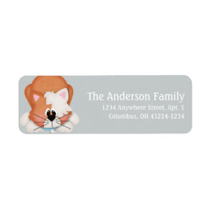 Orange Tabby Cat Rücksendeadressen-Aufkleber