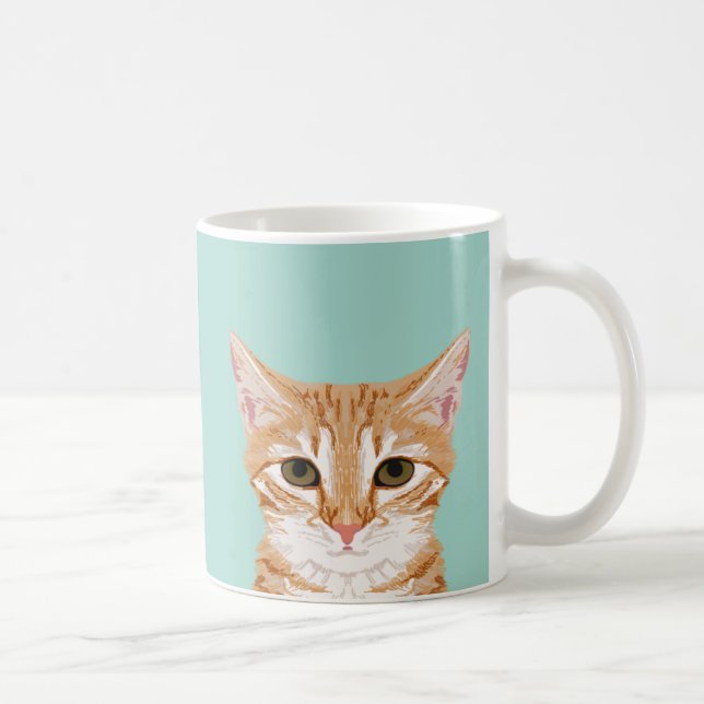 Orange Tabby Cat Tasse - Niedliches Cat Lady Gift (Rechts)