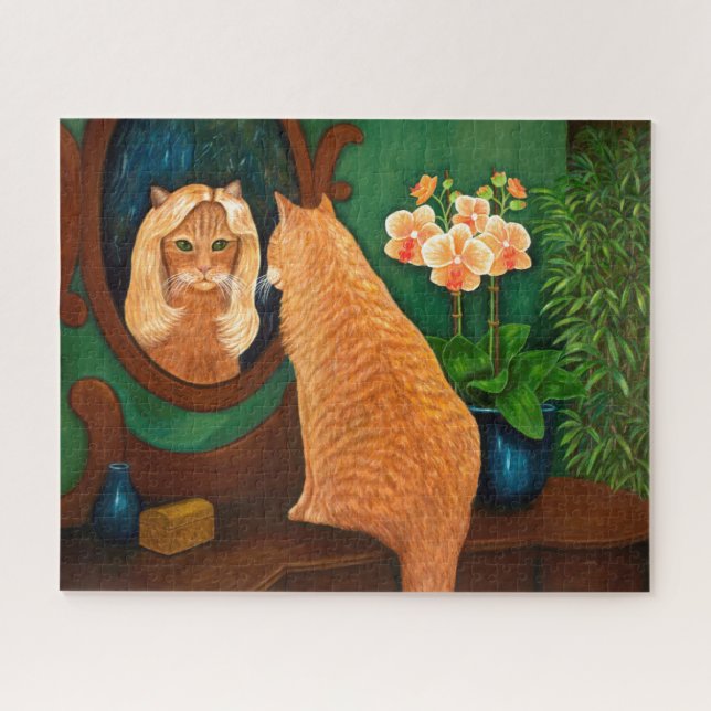 Orange Tabby Cat und Mirror (Horizontal)