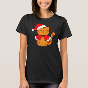 Orange Tabby Cat Weihnachtsmannmütze Weihnachten K T-Shirt