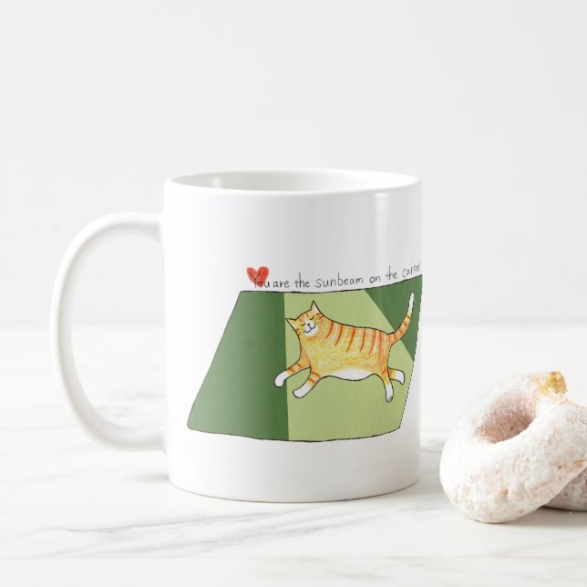 Orange Tabby Cat You are Sunbeam on the Carpet Kaffeetasse (Mit Donut)