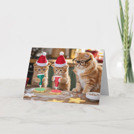 Orange Tabby Christmas Cookies  Card Karte