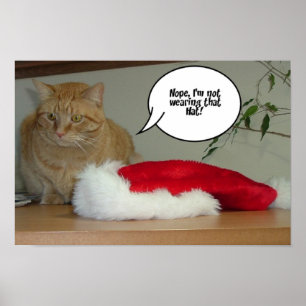 Orange Tabby Christmas Poster