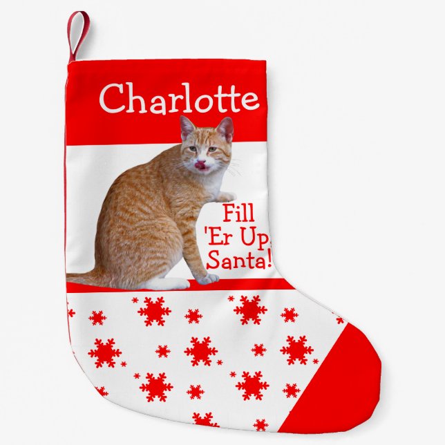 Orange Tabby Christmas Strumpf Kleiner Weihnachtsstrumpf (Vorderseite)