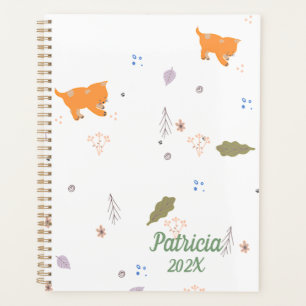 Orange Tabby et Motif Feuille