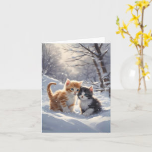 Orange Tabby Grau und Weiße Katzen Leere Grußkarte Karte