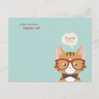 Orange Tabby-Hipster-Katze danken Ihnen Einladung