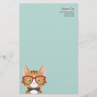 Orange Tabby-Hipster-Katze scherzt Briefpapier
