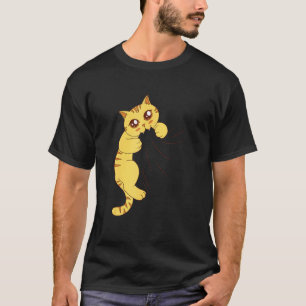 Orange Tabby-Katbeißt in Stoff Grafik T-Shirt