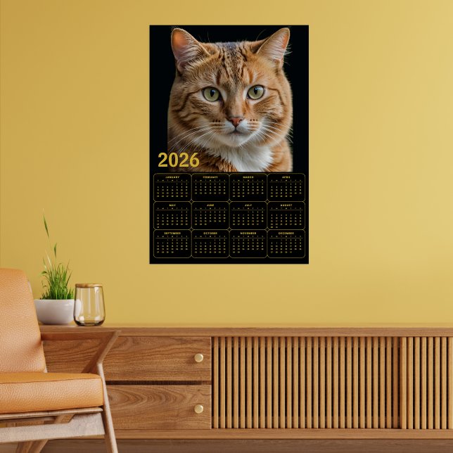 Orange Tabby Katze 2026 Kalender Poster (Wohnzimmer 2)