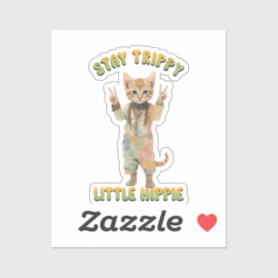 Orange Tabby Katze Boho Stay Trippy Little Hippie Aufkleber