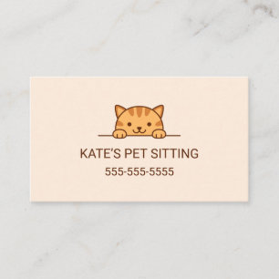Orange Tabby-Katze, die Haustier-sitzenden Service Visitenkarte