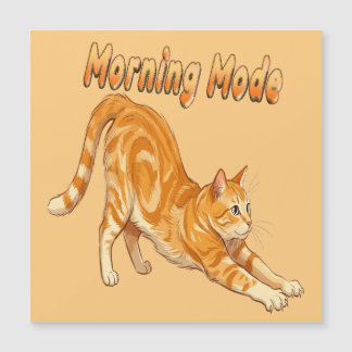 Orange Tabby Katze Streckt Sich Lustige Katze Im M Magnetkarte
