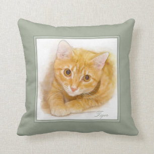 Orange Tabby-Katzen-Malerei Kissen