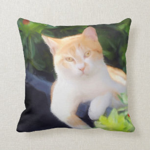 Orange Tabby-Katzenquadratkissen Kissen