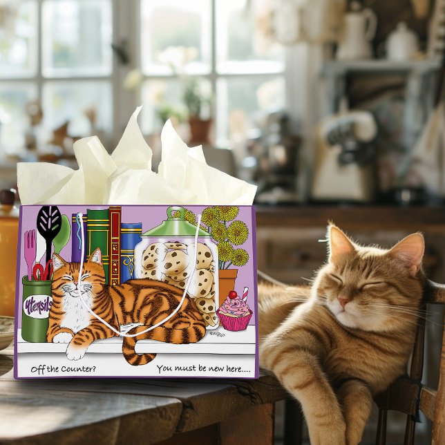 Orange Tabby Kitchen Counter Top Cat Große Geschenktüte (Von Creator hochgeladen)