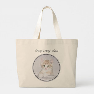 Orange Tabby Kitten Malerei Niedlich Original Kuns Jumbo Stoffbeutel