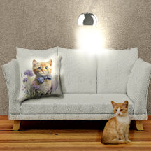 Orange Tabby Kitten mit Bow Krawatte Wasserfarbe