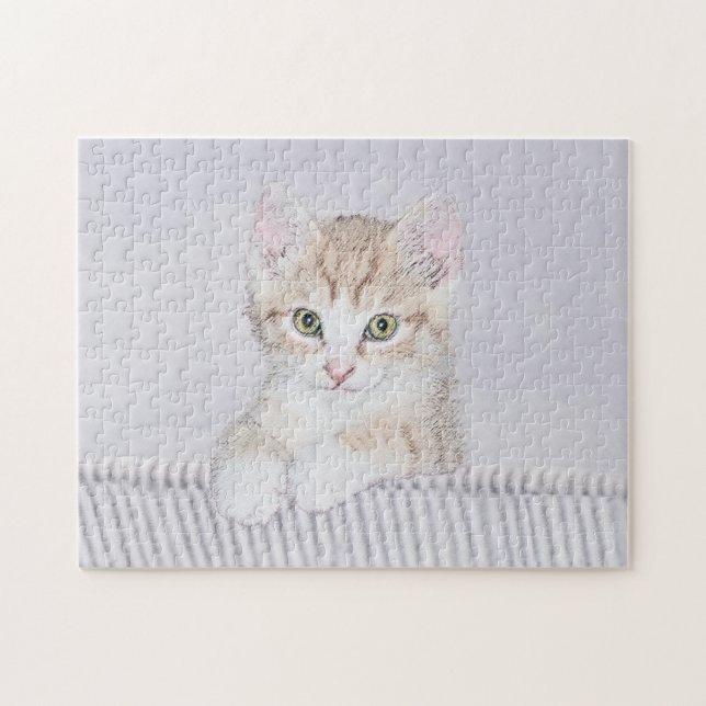 Orange Tabby Kitten Painting - Originelle Katze Ku (Horizontal)