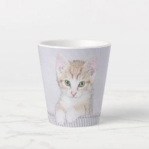 Orange Tabby Kitten Painting - Originelle Katze Ku Milchtasse
