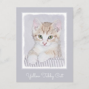 Orange Tabby Kitten Painting - Originelle Katze Ku Postkarte
