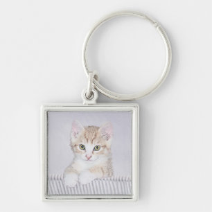 Orange Tabby Kitten Painting - Originelle Katze Ku Schlüsselanhänger
