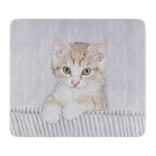 Orange Tabby Kitten Painting - Originelle Katze Ku Schneidebrett