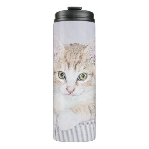 Orange Tabby Kitten Painting - Originelle Katze Ku Thermosbecher