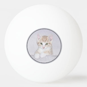Orange Tabby Kitten Painting - Originelle Katze Ku Tischtennisball