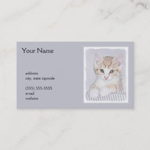 Orange Tabby Kitten Painting - Originelle Katze Ku Visitenkarte