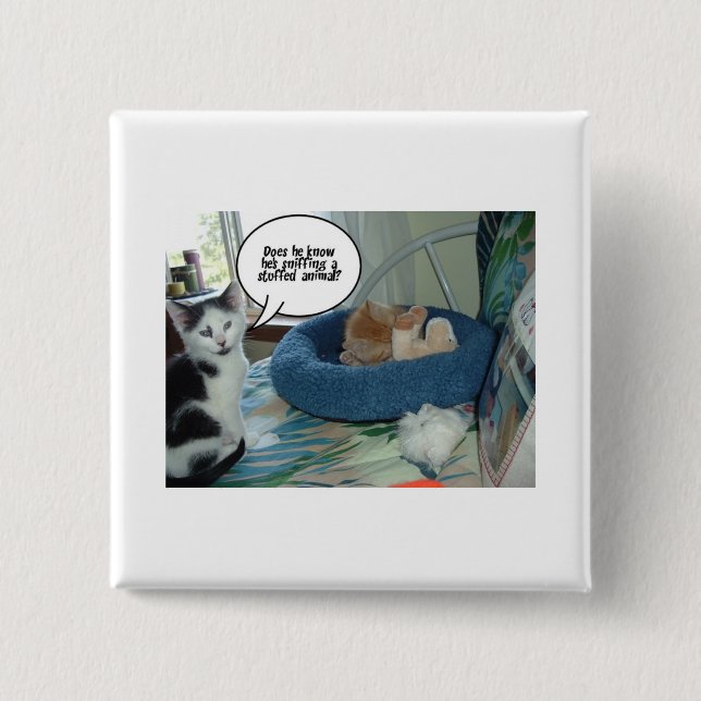 Orange Tabby Kitty Cat Button (Vorderseite)